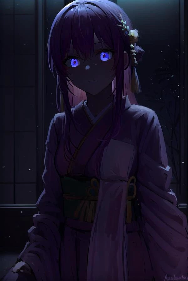kayosudou, <lyco:kayosudou-lyco-nochekaiser:1>,
kayo sudou, blue eyes, pink hair, long hair, <lora:darkness_v100:1>, (at night, darkness, no light:1.4), <lora:gloweyes_v100:1>, glowing eyes
BREAK flower, flowes, green sash, hair ornament, japanese clothes, kimono, obi, red kimono, sash,
BREAK cowboy shot, looking at viewer,
BREAK indoors,
BREAK <lyco:GoodHands-beta2:1>, (masterpiece:1.2), best quality, high resolution, unity 8k wallpaper, (illustration:0.8), (beautiful detailed eyes:1.6), extremely detailed face, perfect lighting, extremely detailed CG, (perfect hands, perfect anatomy),