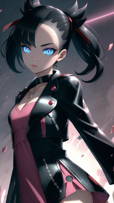 BREAK, <lora:SlitPupils:0.8> (IncrsSlitPupil, slit pupils:1.25), BREAK, <lora:gloweyes_v100:0.8> (glowing eyes:1.25), BREAK, arena, night, BREAK, <lora:marnie_v1:0.8> hmmarnie, aqua eyes, black choker, red ribbon, pink dress, jewelry, black jacket, masterpiece, best quality, extremely detailed, highly quality, 4k, sharp focus, professional, sharp focus, award winning, cinematic lighting, octane render, unreal engine, volumetrics dtx, Wallpaper,