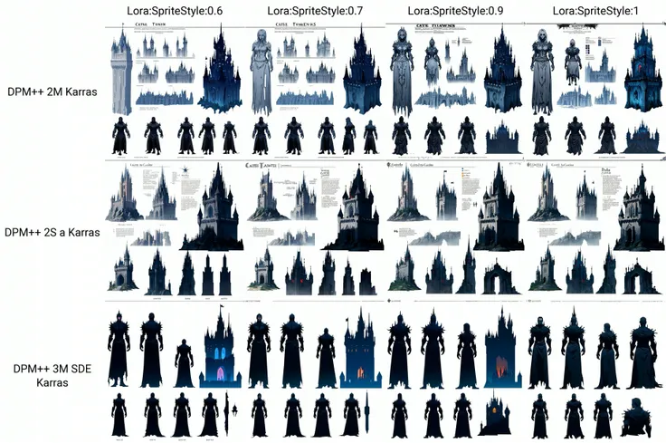 castle, dark tower, <lora:SpriteStyle:0.6> 2dsprite assets, simple background, multiple views, reference sheet, (white background:1.21), (masterpiece, best quality:1.21)