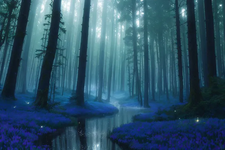(masterpiece:1.2, best quality), (ultra-detailed), (nostalgia and peacefulness:1.3), professional (landscape painting) of ((mystical enchanted forest)), (interplay of light and shadow), (mist, heavy fog), (raindrops), dark and sorrow,
(illustration), (ultra highres), (delicate illustration), (hyper-detailed), (super detail:1.3), professional lighting, cinematic lighting