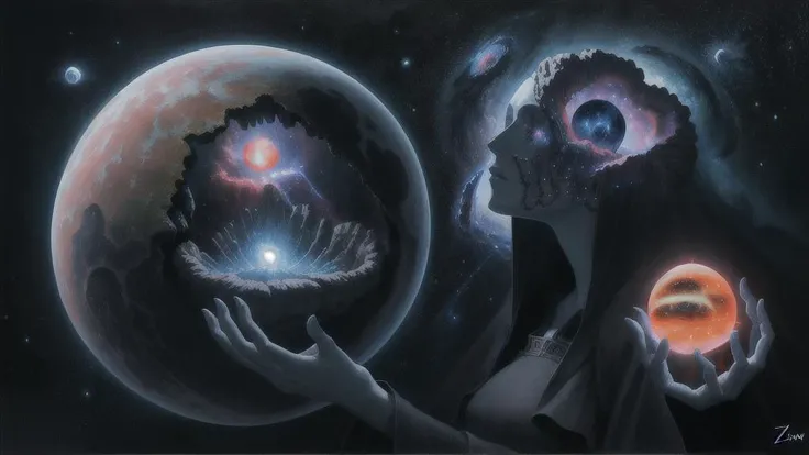 high quality, high resolution, extreme detail, masterpiece, (face:0.3), (disembodied hand:0.1), space, stars, planets, supernova, black hole, nebula, in the style of Zdzislaw Beksinski, surreal