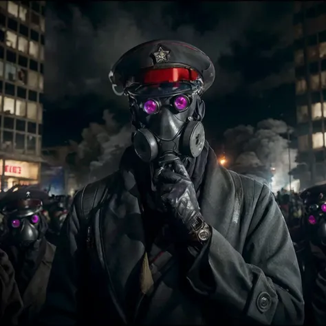 captain_zee giving a speech,
officer, uniform suit, gas mask, night goggles, cloth cloak,
<lora:captain_zee:0.7>
<lora:people_count_slider_v1:5> <lora:epiCRealLife:1>