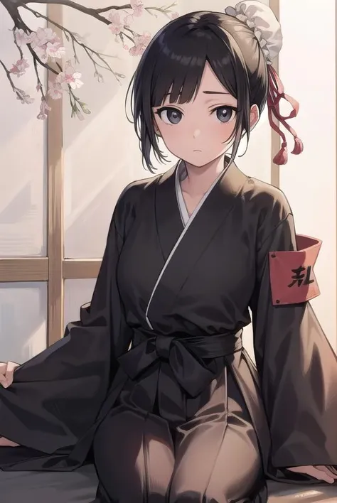momohinamori, <lora:momohinamori-lora-nochekaiser:1>,
momo hinamori, black hair, hair bun, single hair bun, bun cover, short hair, (black eyes:1.5), (swept bangs:1.5),
BREAK japanese clothes, armband, black hakama, long sleeves,
BREAK looking at viewer, full body,
BREAK outdoors,
BREAK <lyco:GoodHands-beta2:1>, (masterpiece:1.2), best quality, high resolution, unity 8k wallpaper, (illustration:0.8), (beautiful detailed eyes:1.6), extremely detailed face, perfect lighting, extremely detailed CG, (perfect hands, perfect anatomy),