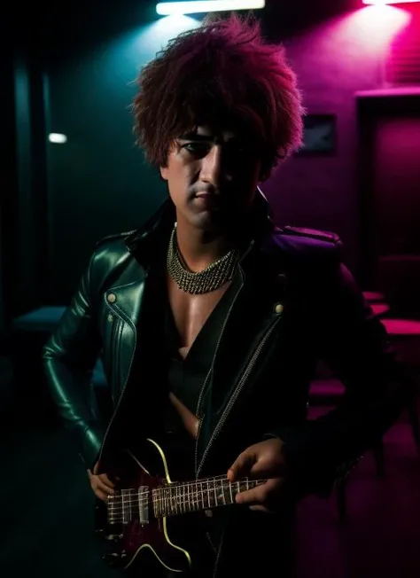 portrait of sks man 23 years old (pity:1) dressed like rock star , (indoor:1.2), neon lighting, 4k, 8k, 8k realistic, sharp focus, intricate, high resolution, , <lyco:locon_perfecteyes_v1_from_v1_64_32:0.85> <lora:pity:1>