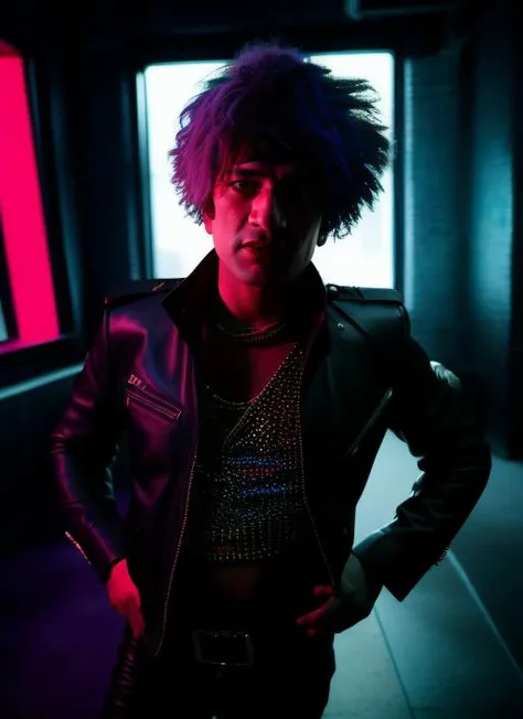 portrait of sks man 28 years old (pity:1) dressed like rock star , (indoor:1.2), neon lighting, 4k, 8k, 8k realistic, sharp focus, intricate, high resolution, , <lyco:locon_perfecteyes_v1_from_v1_64_32:0.85> <lora:pity:1>
