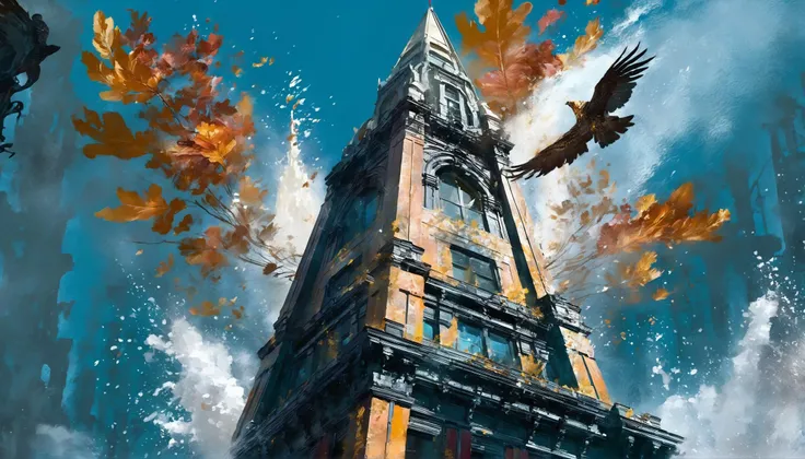 epic fantasy digital painting, palette knife, photoshop foliage+mixed media brushes, ("at the soaring Pinnacle, Splashing":1.2), in a immaculate, brutalist Victorian theatre, (masterpiece, best_quality, ultra-detailed, immaculate:1.3), epic, illustration<lora:EnvyRoughOilXL_01:0.75>