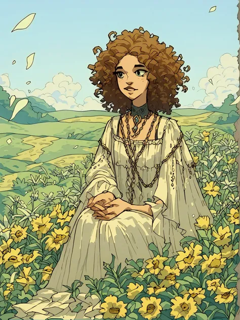 score_9, score_8_up, score_7_up, score_6_up,
1girl, long wild curly hair, boho gothic style clothing, abundance of gaudy jewelry made of crystals and gold chains, Sitting on a step of a vardo in a meadow of wild flowers, whimsical, sky,
<lora:Oglaf_v0.2:0.9>