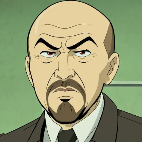 Cartoon screenshot of Vladimir Lenin in venturebros style, dynamic action scene, Interested expression,  perfectly drawn eyes and mouth
<lora:VentureBros_style_XL_v1.1:0.75>