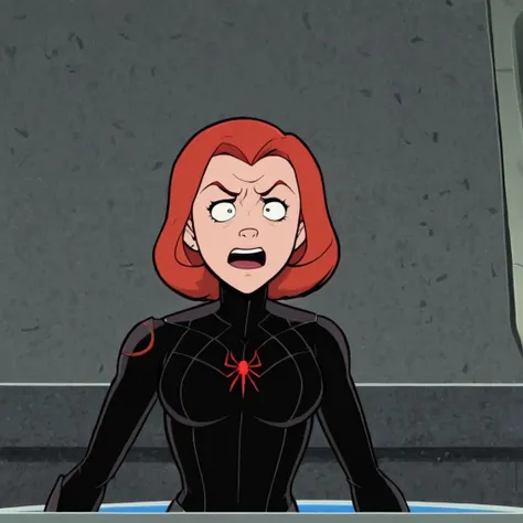 cartoon screenshot of Black Widow in (venturebros:1.4) style. , happy expression, scene
<lora:VentureBros_style_XL_v1.1:0.85>