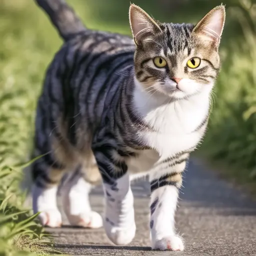 cat,lihuacat,purelihua,looking at viewer,bailingzi,masterpiece, full body, <lora:lihuaoutput_name:0.8>,standing,(slit pupils:1.8),running