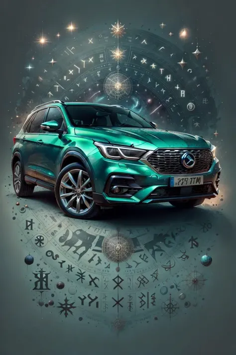 <lora:typography-astrology-style-darquelilly-v1:1>typologyastrologystyle, car