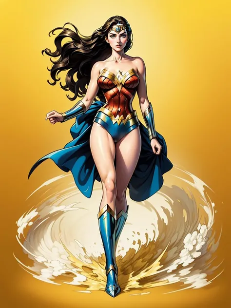 (full body,solo:1.2),(masterpiece,best quality:1.5), (1lady:1.2), wonder woman,
<lora:cloudstick-f:1>, cloudstick, waves, coloful, led light, (deep yellow gradient background)