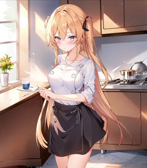 masterpiece, best quality, 1girl, <lora:erinaNakiriFoodWars_v10:1>, standing, in the kitchen