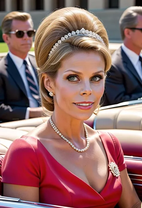 woman elon musk as miss world 1968, feminine
