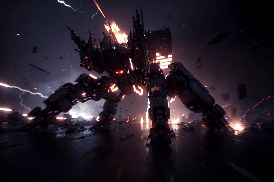 (best quality, ultra detailed), flat lighting, flat design, scifi, future, from side, motion blur, tracking shot, super_speed, drive, light trails, <lora:Super_speed_running_V2:0.7>, wheel, mecha \\\(flegs\\\), <lora:quadruped mechasV2:0.8>, non-humanoid robot, mecha, afterburner, <lora:leco_spider_tank_v20:0.8>, sparks on the ground,