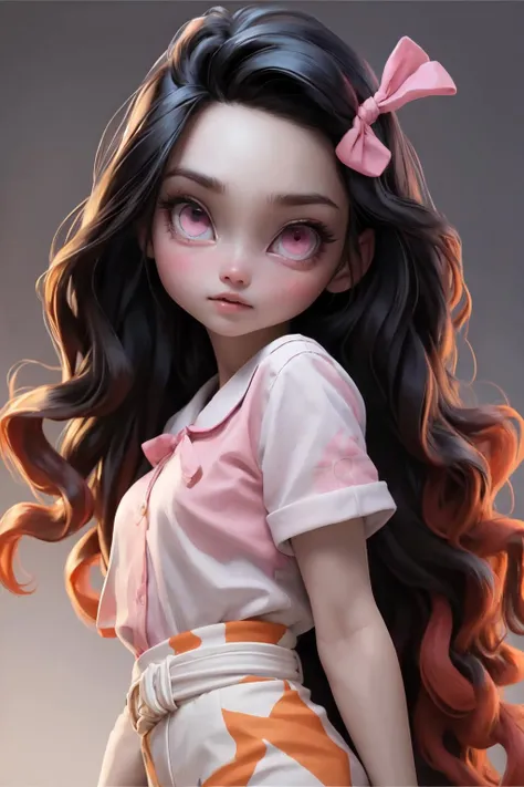 <lora:nezukukamadotest:0.95> straight hair,
nezuko kamado, black hair, forehead, hair ribbon, long hair, multicolored hair, (pink eyes:1.5), orange hair, slit pupils, wavy hair, two-tone hair,
asa no ha (pattern), checkered school uniform, fire,
(best quality, masterpiece, RAW photo,ultra-detailed:1.2), <lyco:GoodHands-beta2:1.0>,1girl,solo,looking at viewer, ungry, fighting stance,