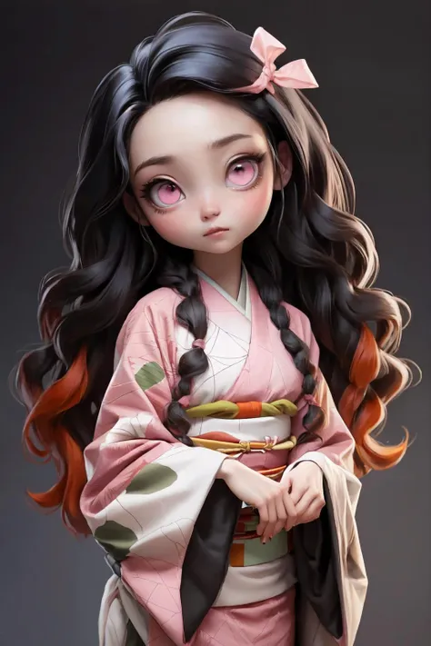 <lora:nezukukamadotest:1>
nezuko kamado, black hair, forehead, hair ribbon, long hair, multicolored hair, (pink eyes:1.5), orange hair, slit pupils, wavy hair, two-tone hair,
asa no ha (pattern), checkered sash, haori, japanese clothes, kimono, long sleeves, obi, pink kimono, sash, wariza, wide sleeves,
(best quality, masterpiece, RAW photo,ultra-detailed:1.2), <lyco:GoodHands-beta2:1.0>,1girl,solo,looking at viewer, head tilt,