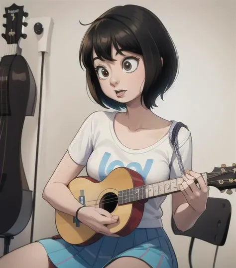 <lora:kateMicucci:1> kateMicucci with a ukulele,