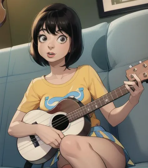 <lora:kateMicucci:1> kateMicucci with a ukulele,