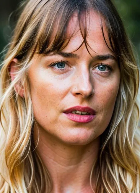 RAW photo of sks woman , natural lighting, 8k uhd, dslr, soft lighting, high quality, film grain, Fujifilm XT3, by Jimmy Nelson, <lora:locon_dakotajohnson_v1_from_v1_64_32:1>