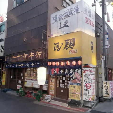 best quality, ultra-detailed, illustration,
sakaba, storefront, japan, scenery, sign, outdoors, street, road, shop, window, power lines, building, food, utility pole, city, lamppost, day, sidewalk, door, alley, real world location, neon lights, realistic, photo background, photo (medium)
<lora:JAPN_SCENERY_TaisyuSakaba_Storefront_SD15_V1:1>