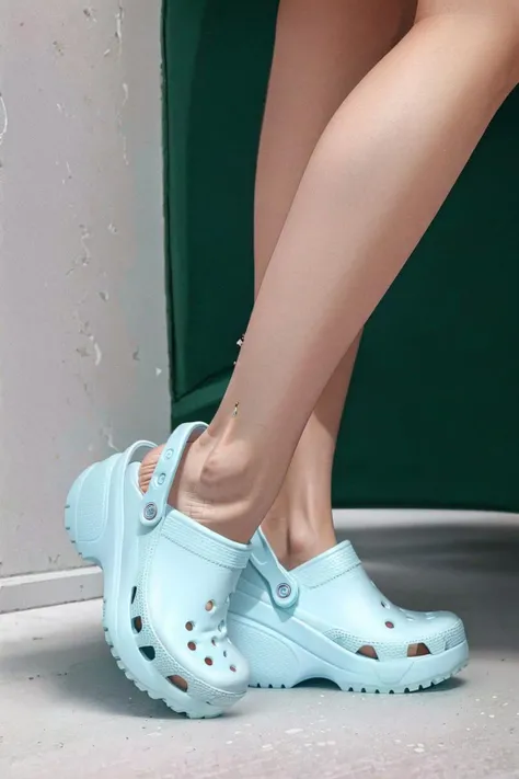 ((Masterpiece, best quality,edgQuality)),
edgCrocs, a woman wearing crocs shoes,wearing edgCrocs sandals, footwear focus
<lora:edgCrocs1:1>