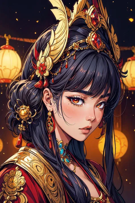 <lora:add_detail:0.9>,(best quality:1.1),original,ornate and intricate,jewels,(decorated:1.3),(dramatic:1.3),jewelry,(headdress:1.3),1girl,geisha|thai princess,close-up,bokeh,depth of field