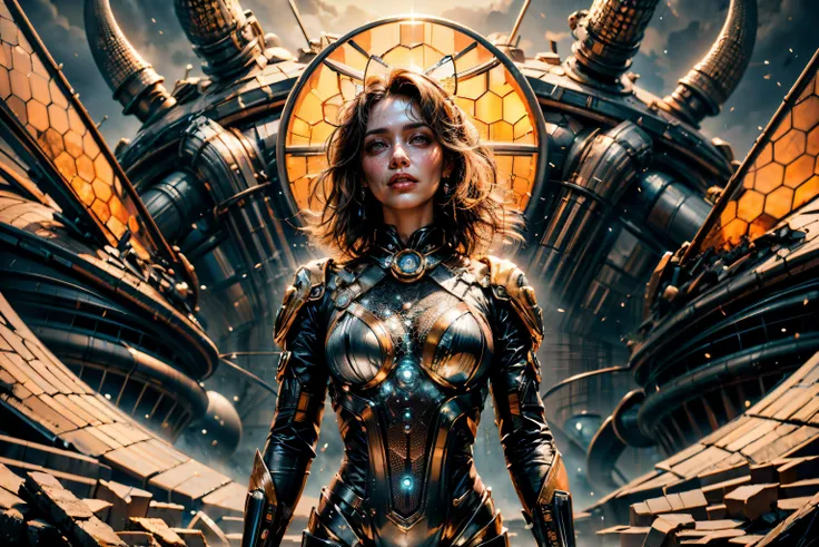 breathtaking (best quality, masterpiece, detailed, 8k)
<lora:Tools Add Detail:0.5>
RAW, realistic cinematic (concept art:1.3) portrait, honeytech, Seemly girl, slender body, small breasts, African, Brown eyes, Round Ears, Unique Nose, Unique Chin, Chiseled Jaw, Low Cheekbones, Unusual Forehead, Diamond face shape with Angular Cheeks, Prom makeup, Blue and Yellow Wavy haircut hair, Laugh, wearing Wrap Jumpsuit, Mystic Meditation, Cross-legged, entering a meditative state for magic, upper body, (abstract background:1.5), (honey:1.3), magic, Post-Apocalyptic Ruins,Exoplanet, Relaxed, (Unconventional:1.2), (Otherworldly Glow:1.1), Vignetting, shot from below, dynamic angle
<lora:Styles Honey Tech:0.6>, (masterpiece, award-winning, professional, HDR), detailed skin texture, (blush:0.5), (goosebumps:0.5), subsurface scattering, dry skin, fuzzy skin