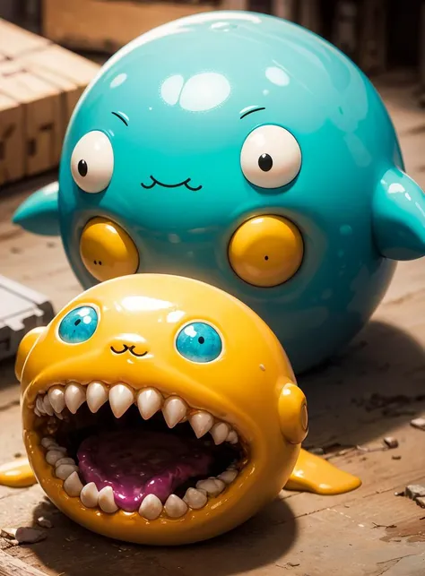 Super friendly cute slime vs aggressive angry slime. Good slime is winning!