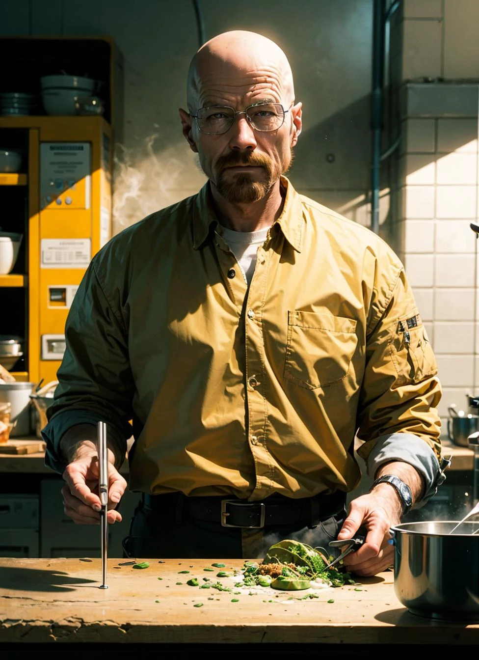 bald, glasses, moustache, walter white, breaking bad, wanna cook