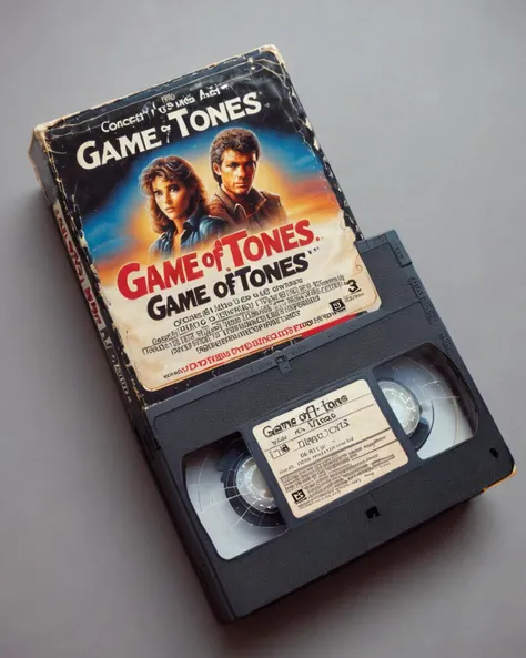 <lora:VHS_package-000028:1> vhs tape, concept art,"Game of Tones"