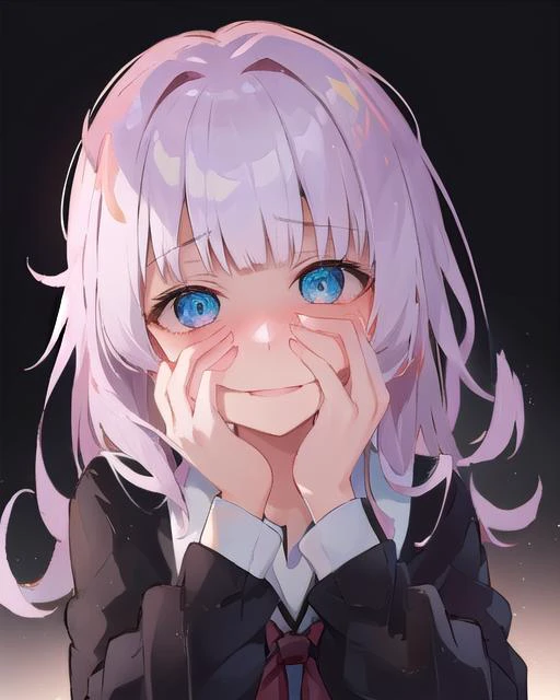 covering face, masterpiece,1girl,full-face blush, peeking through fingers, yandere, shaded face,  <lora:qqq-yandere-v1:0.6> <lora:Saya-covering face:0.6>upper body, pov, backlighting,  ChikaF, black school uniform, long sleeves, <lora:ChikaF:0.5>, (extremely detailed CG unity 8k wallpaper,masterpiece, best quality, ultra-detailed, beautiful detailed eyes),(best illumination, best shadow, an extremely delicate and beautiful, bloom, absurdres,)