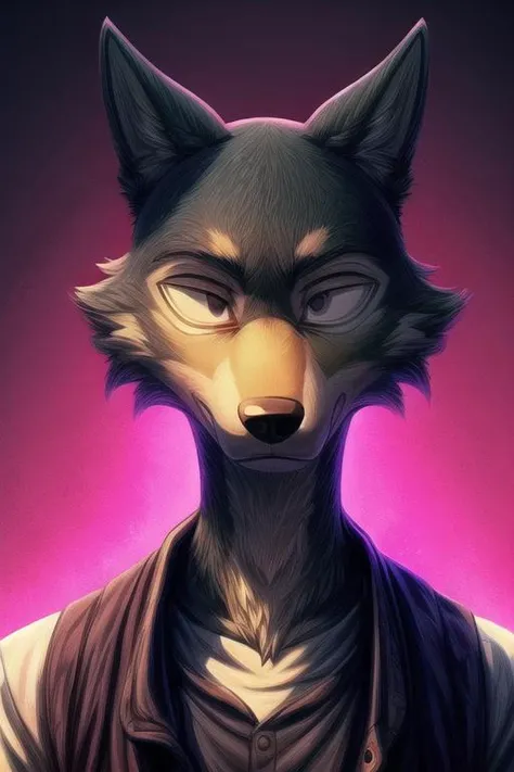 (((masterpiece,best quality,ultra-detailed))),1wolf,legoshi,gray_wolf,solo,detailed face,yiff,<lora:Legoshi_Lora:1>,(((bisexual lighting,dark color background))),((black eyes,solid eyes)),(Male Project Manager:1.25),<lora:add_detail:1>,(Kubrick Stare,looking away,top down:1.236),<lora:muscle_slider_v1:-0.85>,<lora:weight_slider_v2:-0.95>,