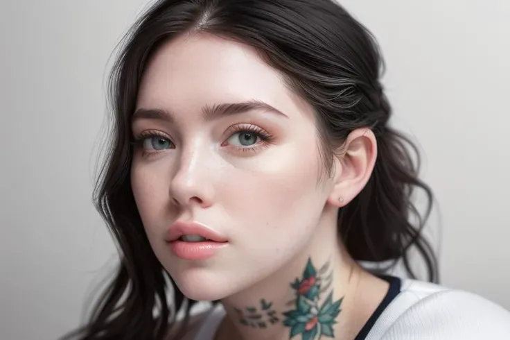 portrait of DEN_voly_SG, (headshot, face focus:1.2), beautiful eyes, detailed face, detailed lips,
Coolane Vertical Striped & Letter Graphic Contrast Piping Raglan Sleeve Baseball Shirt,
(plain background:1.2),
bokeh, f1.4, 40mm, photorealistic, raw, 8k, textured skin, skin pores, intricate details, <lora:epi_noiseoffset2:1>, epiCRealism