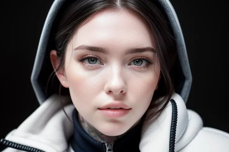 portrait of DEN_voly_SG, (headshot, face focus:1.2), beautiful eyes, detailed face, detailed lips,
letter graphic zip up hoodie and denim skirt with knee high boots,
(plain background:1.2),
bokeh, f1.4, 40mm, photorealistic, raw, 8k, textured skin, skin pores, intricate details, <lora:epi_noiseoffset2:1>, epiCRealism