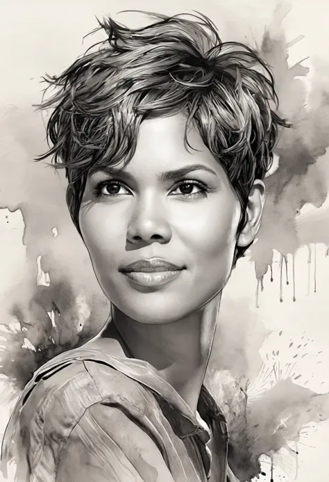 (masterpiece),
ohwxhb woman, shorthair
ink wash painting,
HDR, 8k, trending on artstation, <lora:halleberry-ohwxhb:1>