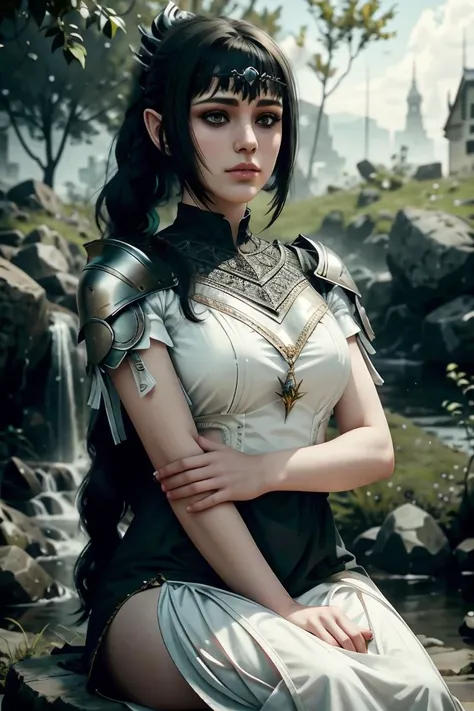 an awarded profesional photography of 1girl <lora:ShadowHeartV2:0.69> ShadowHBG, shadowhbg, 1girl, realistic, bangs, long hair, green eyes (pale white skin), beautiful Sapphire eyes,) lace braid messy hair white with motorcycle helmet with claw ring untying jovial,she make Sitting with crossed legs and hands resting on knees pose Bird on shoulder in a on the banks of a serene, winding river , in winter by Alec Soth Cross Lighting,(epic scene:1.3),ultradetialed character with perfect face,detailed skin,(ultrasharp:1.3),(masterpiece:1.1),best quality ,(photorealistic:1.2),ultrarealistic,realistic ultradetailed character,4k perfect quality,character focus,<lyco:GoodHands-beta2:1>Magnificent,Imperceptible detail,Intricately designed, <hypernet:sxzBloom_sxzBloom:0.6> hotify