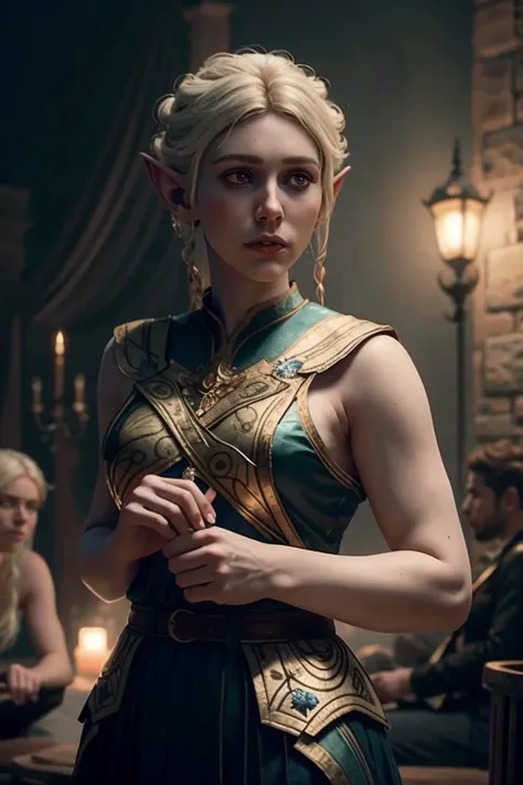 an awarded profesional photography of 1girl <lora:MintharaBGV2:0.69> MintharaBG, mintharabg, blonde hair, elf, pointy ears, 1girl, white hair, brown eyes, scar (pale white skin), beautiful Sapphire eyes,) fishtail crown braid curly hair strawberry blonde with sweatband with ring see-through amazed,she make outstretched leg Cat on shoulder in a stage, in spring Wes Anderson Rim Lighting,(epic scene:1.3),ultradetialed character with perfect face,detailed skin,(ultrasharp:1.3),(masterpiece:1.1),best quality ,(photorealistic:1.2),ultrarealistic,realistic ultradetailed character,4k perfect quality,cowboy shot<lyco:GoodHands-beta2:1>Magnificent,Imperceptible detail,Intricately designed, <hypernet:sxzBloom_sxzBloom:0.6> hotify