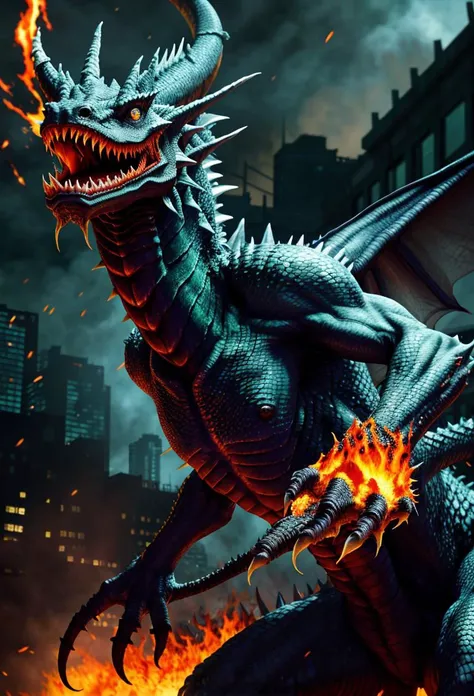 wani wani panic
A dragon that spits fire like a flamethrower from its mouth to the horizon
The city burns with its flames
Merciless attacks burn people to death
no mercy
ultra realistic detailed,aesthetic,best quality,(photorealistic:1.2),dynamic angle,elegant,realistic skin detail ,
strap_slip, bare_shoulders, off_shoulder,