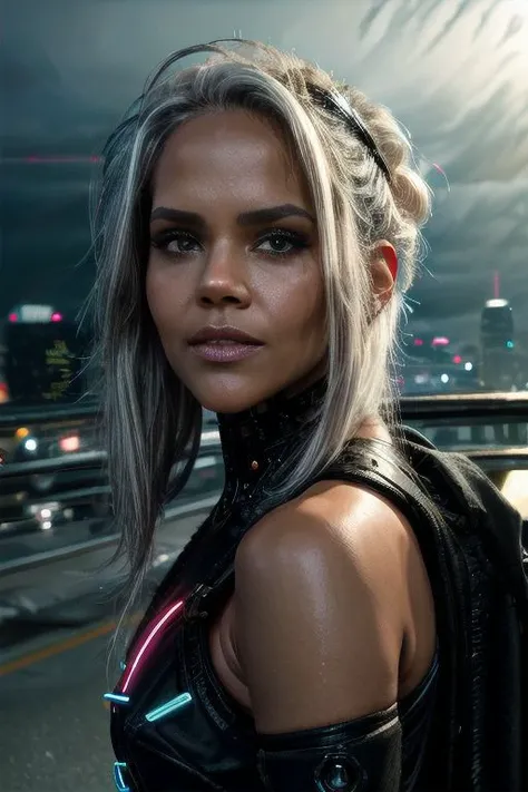 Cinematic film still masterpiece, vintage image of Halle Berry