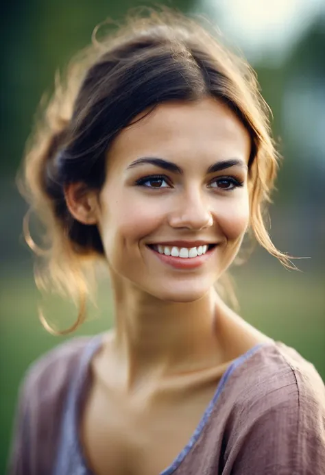 ohwxvj woman smiling, an exquisite portrait photograph, 85mm medium format photo <lora:victoriajustice-ohwxvj:1>