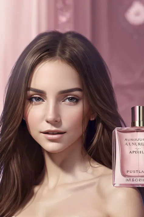 a (perfume advertisement:1.3) with a beautiful S053_GalinaDub, (8k, RAW photo, best quality, ultra high res, absurdres, intricate, photorealistic, masterpiece, ultra-detailed, Unreal Engine)