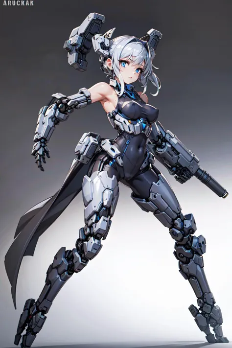 best quality,detailed background,girl,mechanical arms, cityscape,