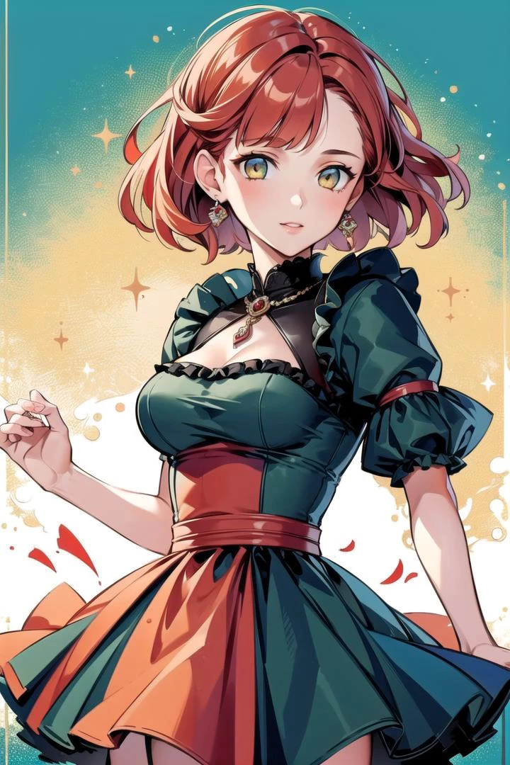 (Highest picture quality), (Master's work), (ultra-detailed), (Detailed eye description:1.2), masterpiece, best quality, 1girl, <lora:CHAR-HarukaNanami:0.8>, HarukaNanami, short hair, red hair, <lora:wrenchelegadome:0.8> wrenchelegadome