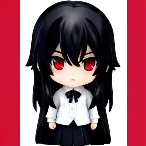 black hair, red eyes, <lora:nendoroid-v1-000012:0.7>