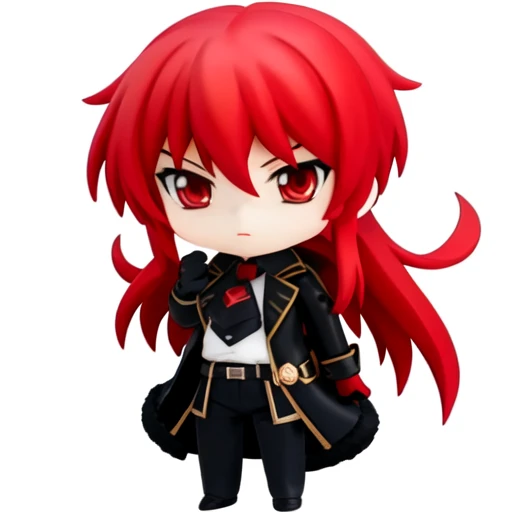 masterpiece, best quality, highres, absurdres, <lora:nendoroidFIGURESLora_v10:0.7>, white background, simple background, empty background, <lora:dilucLorasCollections_dilucHard:1.1>, diluc \(genshin impact\), 1boy, gloves, long hair, red hair, red eyes, solo, necktie, shirt, black necktie, bangs, hair between eyes, grey shirt, jacket, long sleeves, ponytail, collared shirt, black jacket, black gloves, closed mouth, window, red gloves, coat, gem, black coat, two-tone gloves, open clothes
