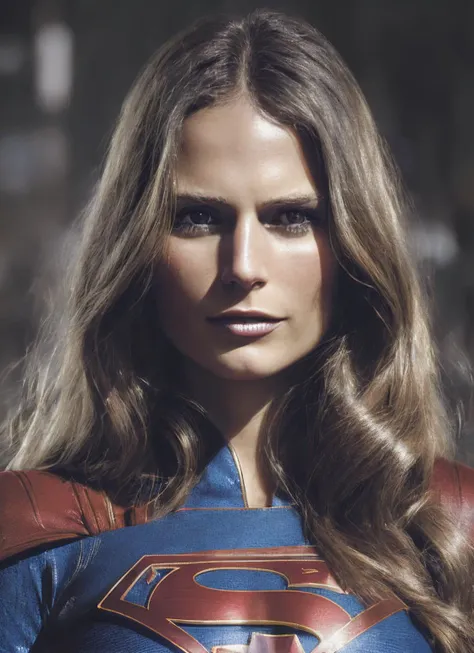 analog style, modelshoot style, supergirl costume, a photo of sks woman, ((detailed face)), ((canon m50)), ((award winning)), (High Detail), Sharp, 8k, Cinematic lighting, soft lighting, greg rutkowski, trending on artstation, intricate, gothic clothing, victoria secret,, <lora:locon_jordana_v1_from_v1_64_32:1.3>