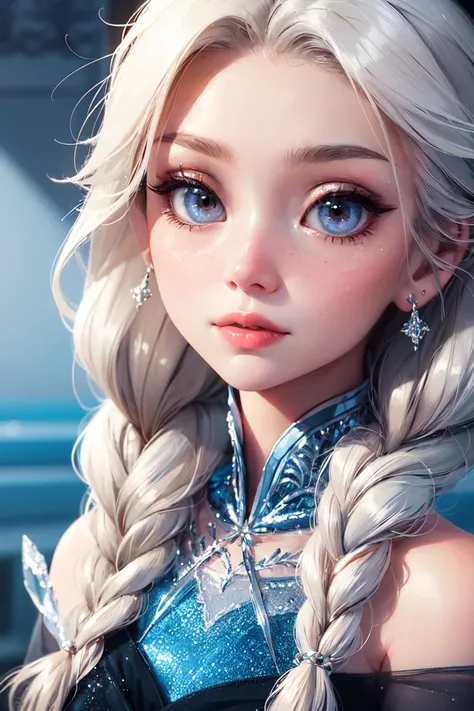 (masterpiece), (best quality), HDR, intricate detail, 1girl, solo focus, skin imperfection, skindentation, perfect face, puffy face, beautiful face, big eyes, puffy eyes, perfect eyes, eyelashes, Elsa from Frozen
