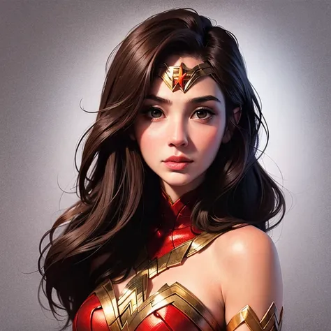 portrait, wonder woman, best quality, masterpiece, (realistic skin hatching \(texture\)), pixar style, disney, cute <lora:galGadotLora_v10:0.6>