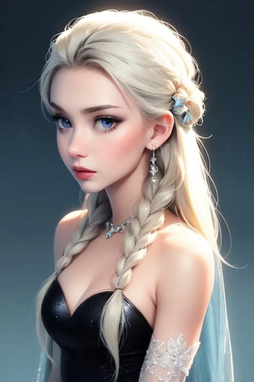 best quality, masterpiece, (elsa:0.8), upper body, blue eyes,